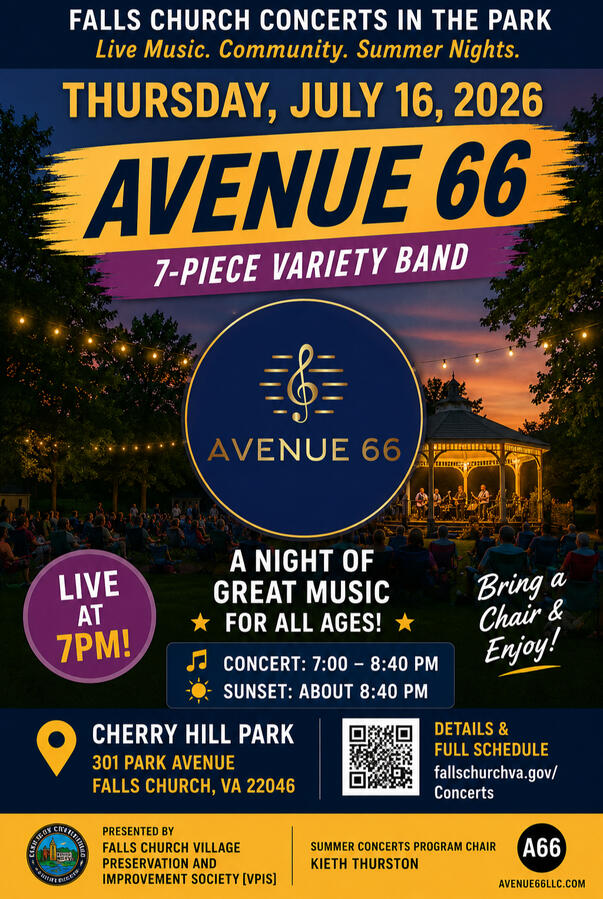 Avenue 66 Band Summer Concert Series Fairfax, VA 2026 Avenue 66 Band Summer Concert Series Fairfax, VA 2026